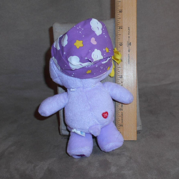 Care Bear Slumber Party Harmony Bear Purple Rainbow Flower 2004 8" Plush - Picture 4 of 8